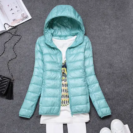 

90% Ultra-light Plus Size Thin Down Jacket Women 2020 Autumn Winter Slim Short Hooded Warm White Duck Down Coat Women Outerwear