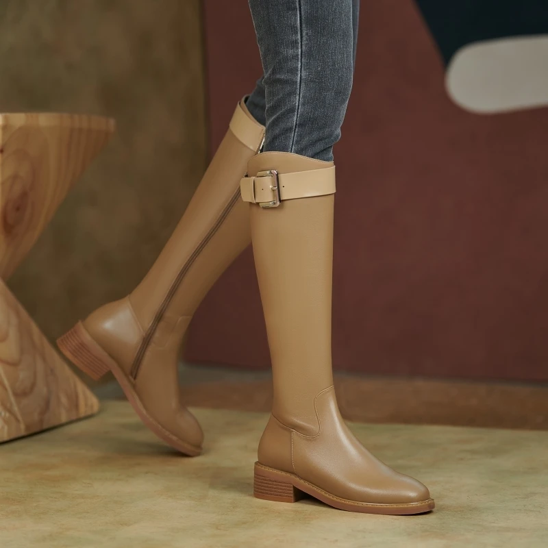 

2021 New Winter Warm Boots PU Leather Models Snow Boots Women Knee High Shoes Female Fashion Long Feminino Mujer Bota Shoes