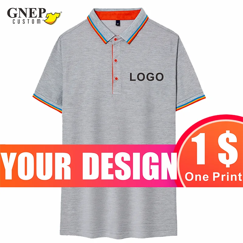 

Ins Small Fresh Style Rainbow Collar Shirt Custom Fashion Short Sleeve Lapel Top Embroidered Logo Comfortable Breathable Top