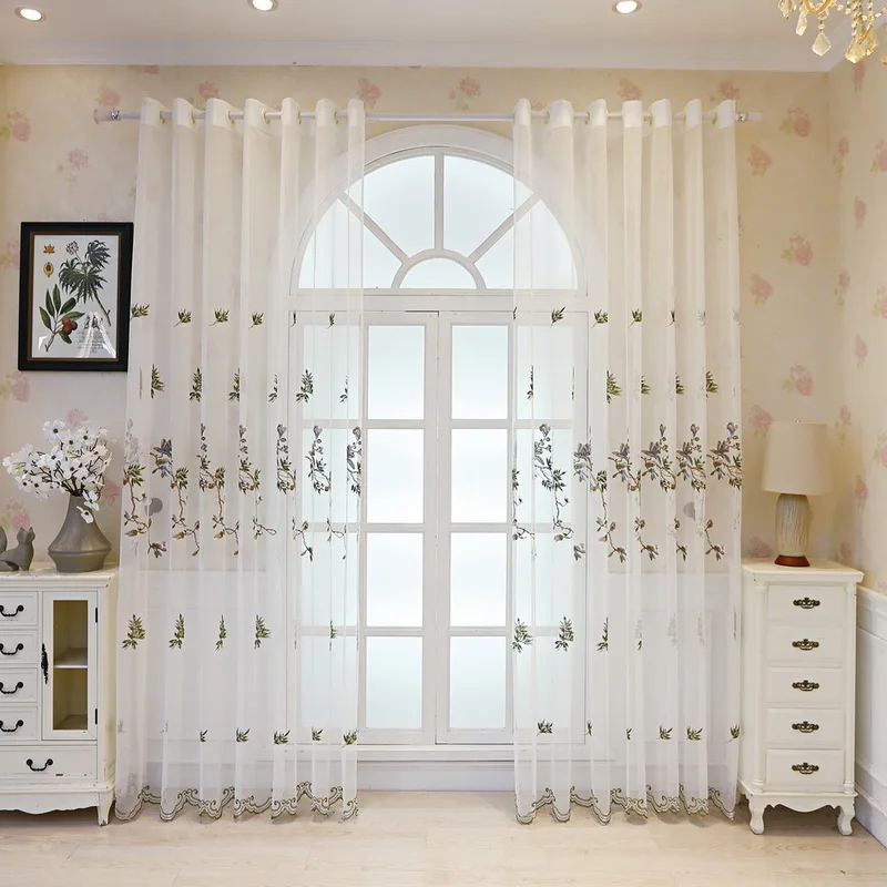 Цветочная занавеска кружевные дизайнерские листья для гостиной вышивка вуаль