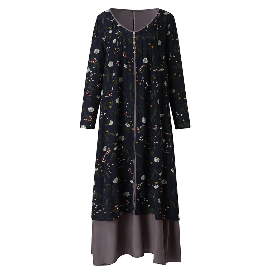 MISSOMO vestidos платье Для женщин Повседневное плюс Размеры летнее, длинное, макси платье девушка праздничной Стиль Feminino с винтажным принтом дропшиппинг 81