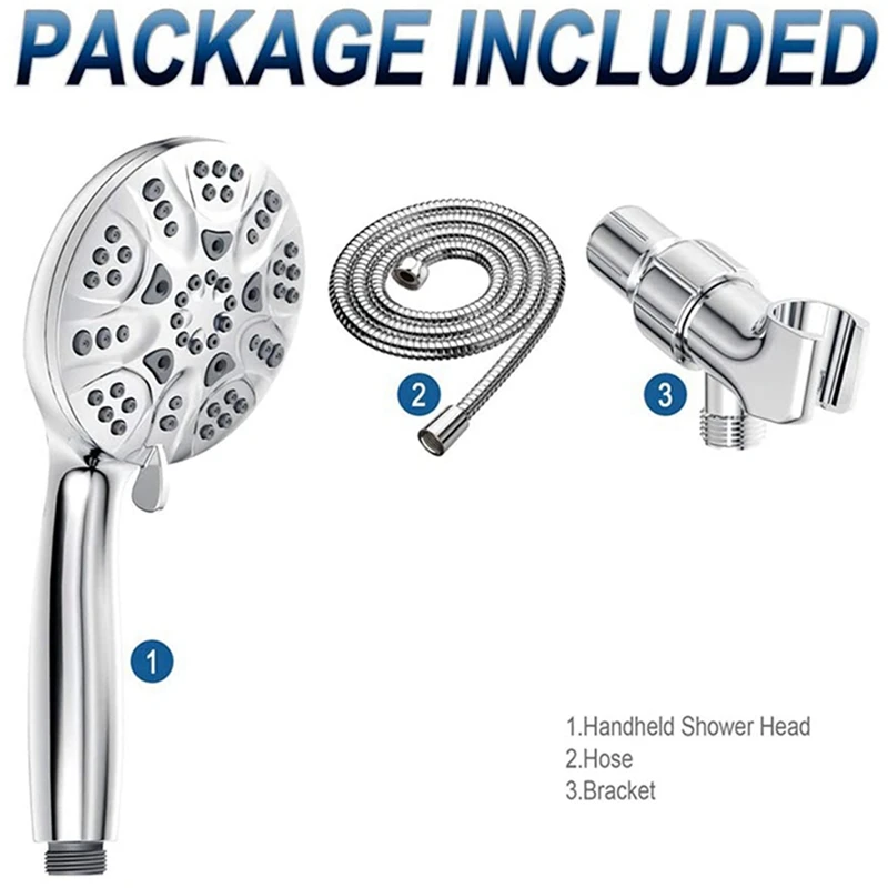 

1 Set 6 Functions Handheld Shower Head & 1 Set Table Clock Digital Alarm Watch Calendar Clocks