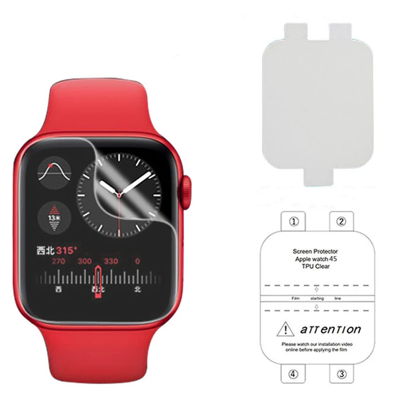 hydrogel film for apple watch 7 screen protector for iwatch 7 41mm 45mm full screen tpu soft protective film not tempered glass free global shipping