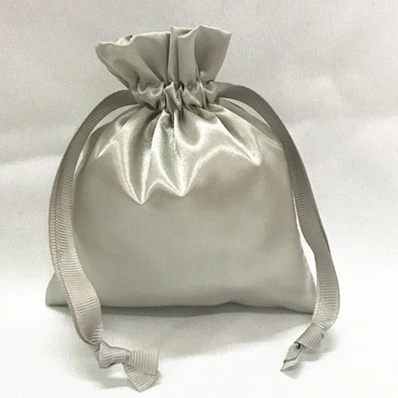 

Gray Silk Stain Jewelry Gift Bags 8x10cm 9x12cm 10x15cm 12x17cm pack of 50 Makeup Drawstring Pouches