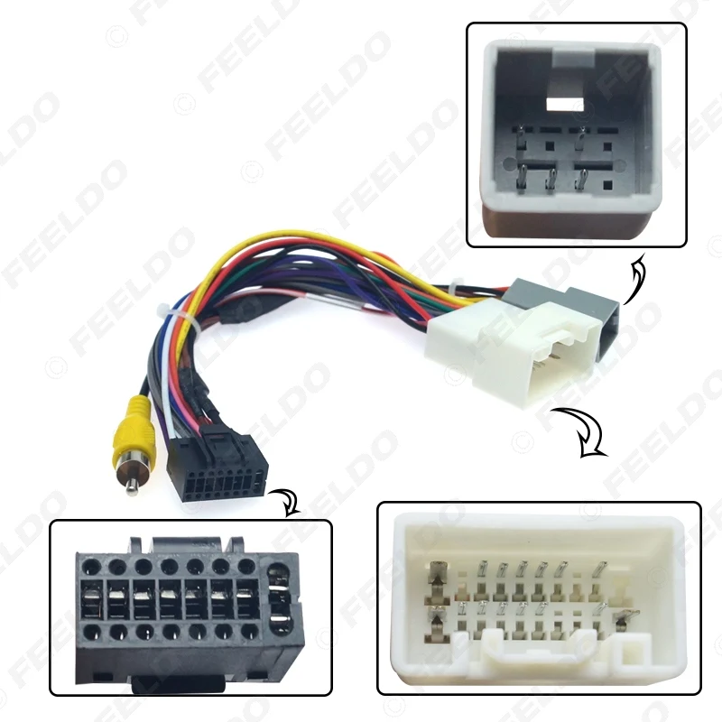 Автомагнитола FEELDO 16PIN адаптер кабеля питания для Mitsubishi Outlander Xpander/Mirage Audio 16Pin жгут