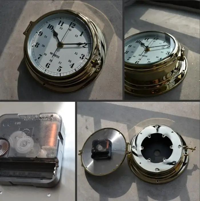 

Free shipping Nautical Brass Case Navigation Porthole Wall Clocks sailing items