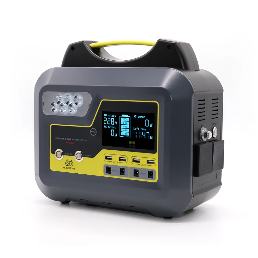 

BOSSCAT 2020 new portable 500w 110v/220v solar power system generator