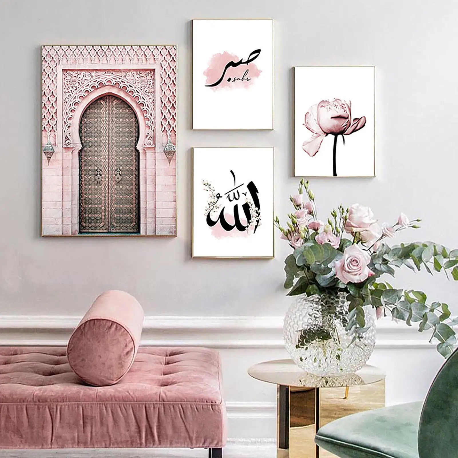 

Frameless painting Home Decor Wall Paste Flower Gate Design Frameless Painting Wall Home Coffee Art Poster Room Decor Sticker