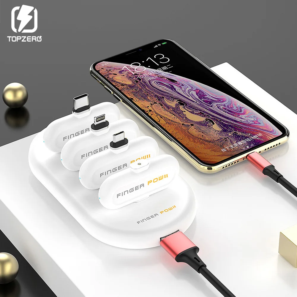 Finger Pow 2,0 Магнитный внешний аккумулятор, портативное зарядное устройство, мини Бесплатный Магнитный зарядный кабель, внешний аккумулятор