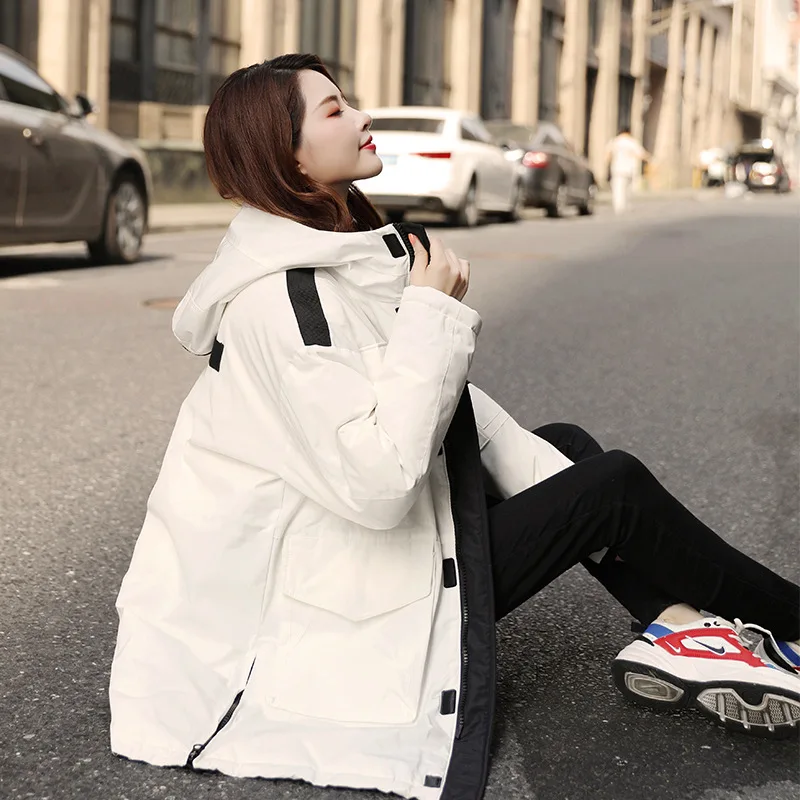2020 женская новая зимняя мода Свободное длинное пальто с капюшоном 928|Женские