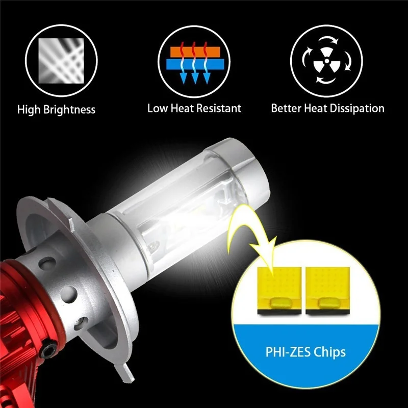 6000K 8000K 12V H7 H1 9005 12000LM 100W 9006 H13 H4 H11 светодиодные лампы для фар Bullet супер яркий
