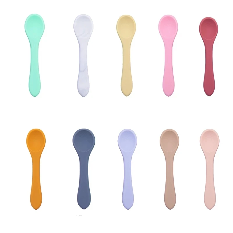 

1pc Baby Silicone Spoon Candy Color Feeding Training Tableware Feeding Accessories Spoon BPA Free Material Children Products