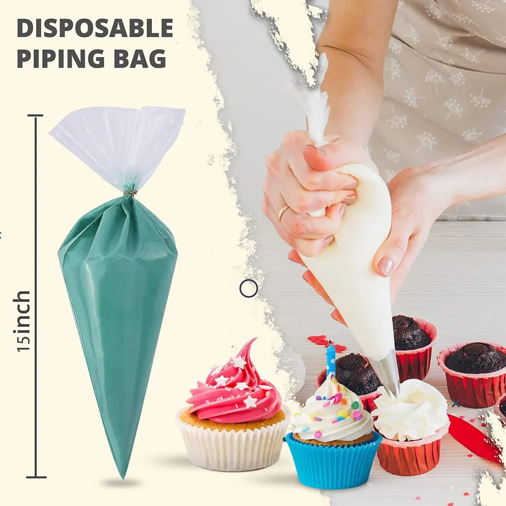 

Hot 100 Pieces PE Transparent Decorating Bag Cookie Disposable Decorating Bag Durable Cream Squeezing Bag