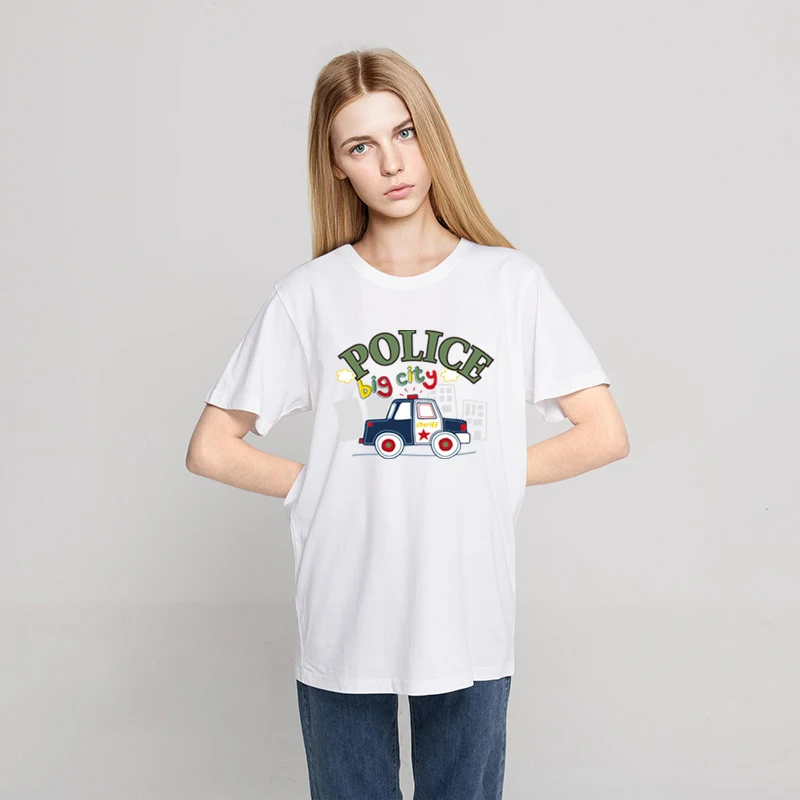 

Pollce Big City Printed Womans T-shirts Fashion Casual Tshirts Simplicity Oversize T Shirt Cool Comfortable Tshirts Woman