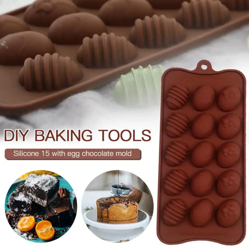 

Easter Day Egg Shape Silicone Mold 15 Holes Chocolate Candy Cake Baking Decor Jelly Soap Candle DIY Non Stick Kitchen Tools