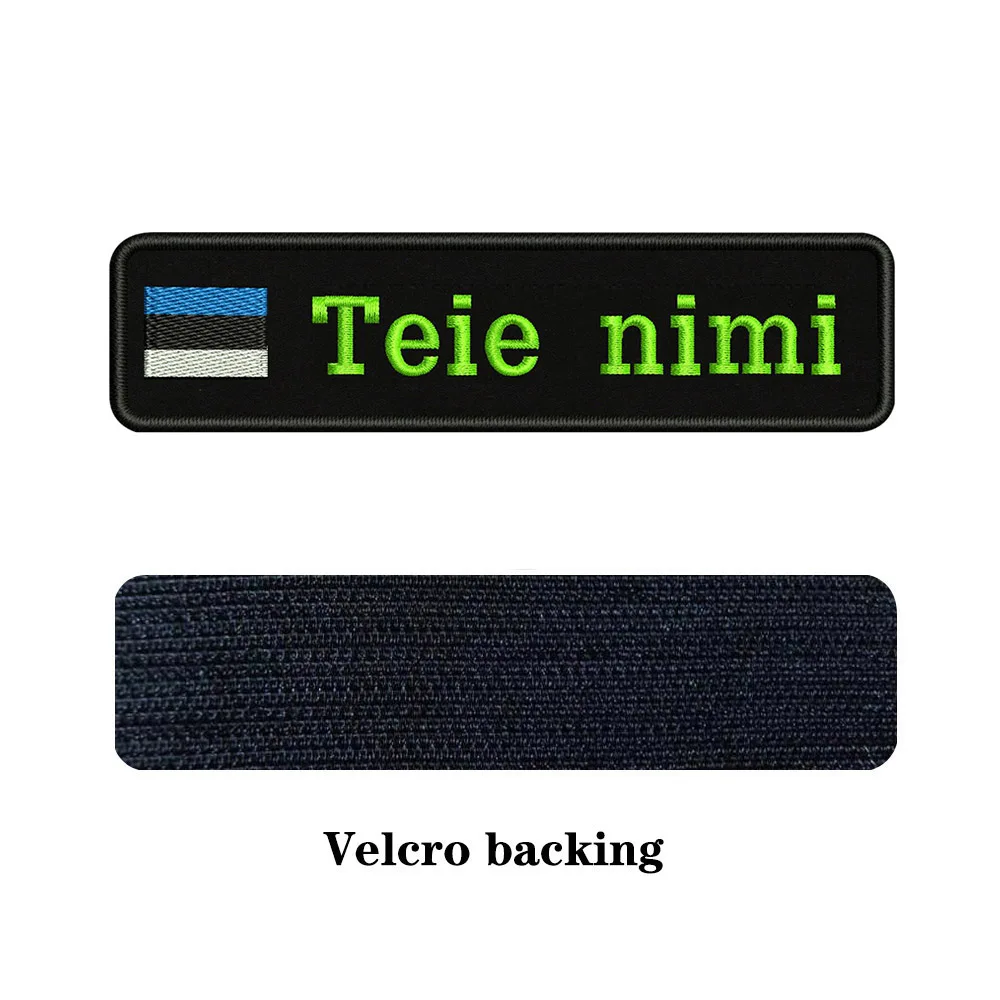 light green-Velcro Вышивка на заказ, флаг, название или заплатка с текстом 10 см* 2,5 см, значок с железом или липучкой для одежды, штанов, рюкзаков, шапок - Цвет: light green-Velcro