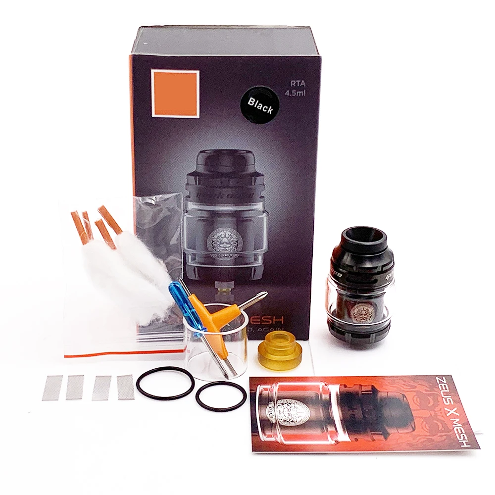 Атомайзер RunVape Zeus X Mesh RTA 25 мм бак 4 5 мл с A1 сетчатая катушка вейп из хлопка 810 Delrin