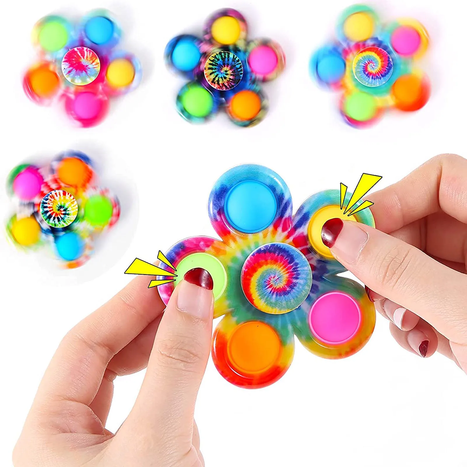 

Rainbow Bubble Pop Fidget Kid Toy Sensory Autisim Special Need Its Anti-stress Stress Relief Squishy Fidget Spinner Toy For Kids