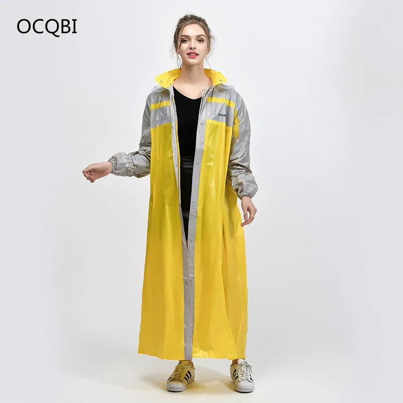 

Long Thin Yellow Raincoat Women Trench coat impermeable Rain Jacket Ponchos Waterproof Pullover Women's Breathable Rain Coat
