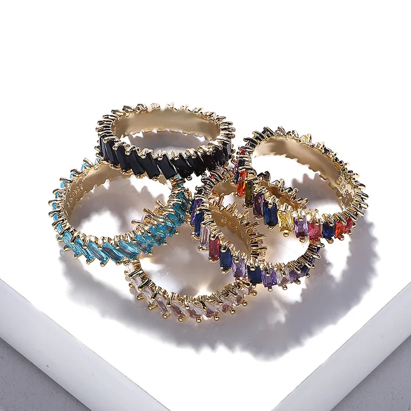 Радужный круг стильное Гламурное витражное кольцо новинка циркониевая