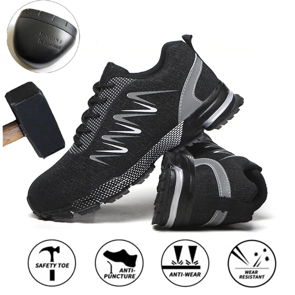 

Breathable Anti-smashing Safety Shoes Men's Anti-piercing Sports Wear-resistant Non-slip Safety Protective Work Shoes