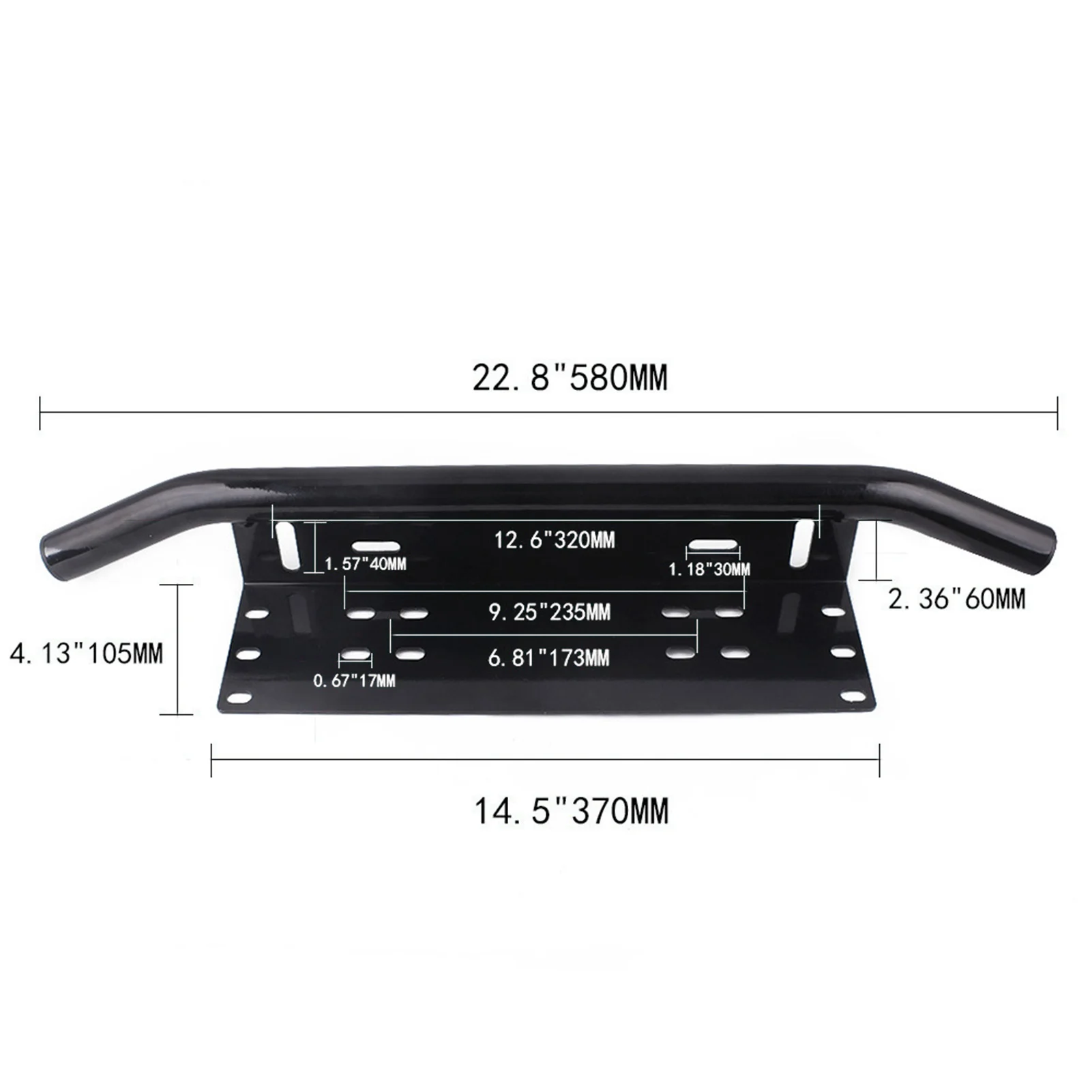 

Automobile Off-road Vehicle License Plate Frame Front Bumper Spot Light Bracket Bull Bar Front Bumper License Plate Log Light