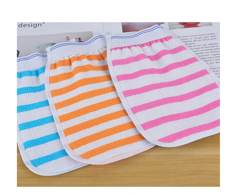 stripes 1 шт. Хаммам душ скраб рукавица, Волшебная рукавица для пилинга, отшелушивающая перчатка для ванной загар удаление рукавицы - Цвет: stripes