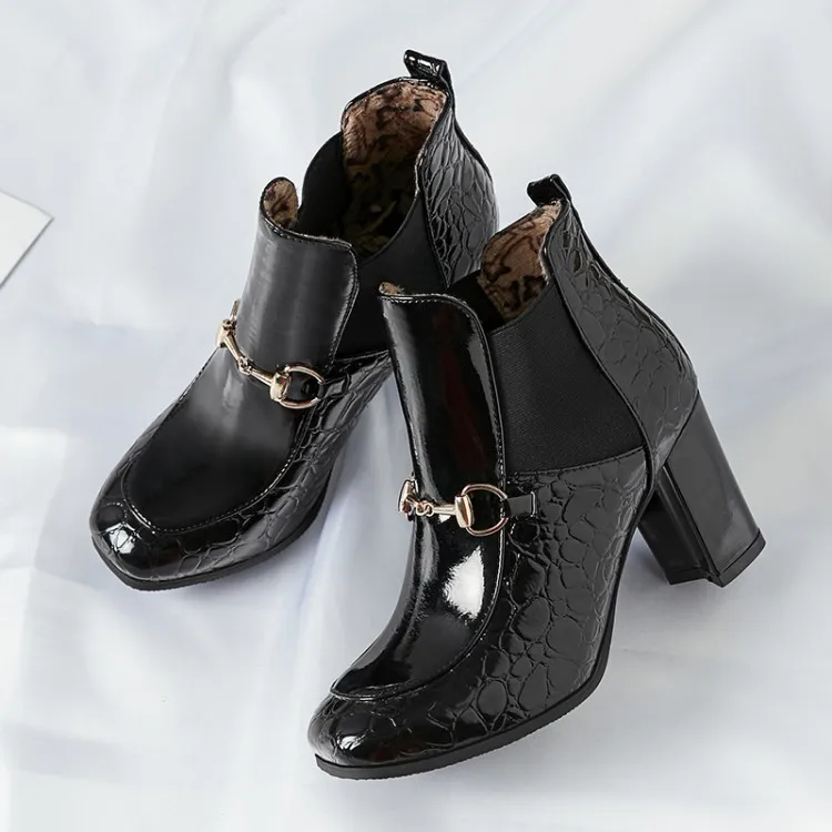 Oversized 12 boots women shoes ankle for ladies woman winter Metal chain elastic joint sleeve | Обувь