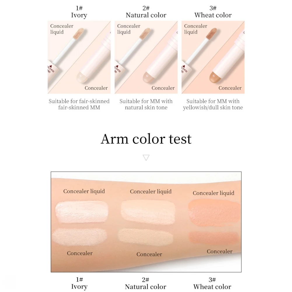 Двухсторонний консилер-ручка для лица Натуральный жидкий водостойкий консилер