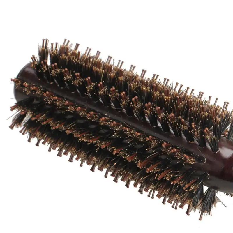 

Roll Round Hair Brush Comb Brush Hair Care Tool Wood Handle Natural Bristle Curly Hair Brush Fluffy Comb Hairdressing Barber Too