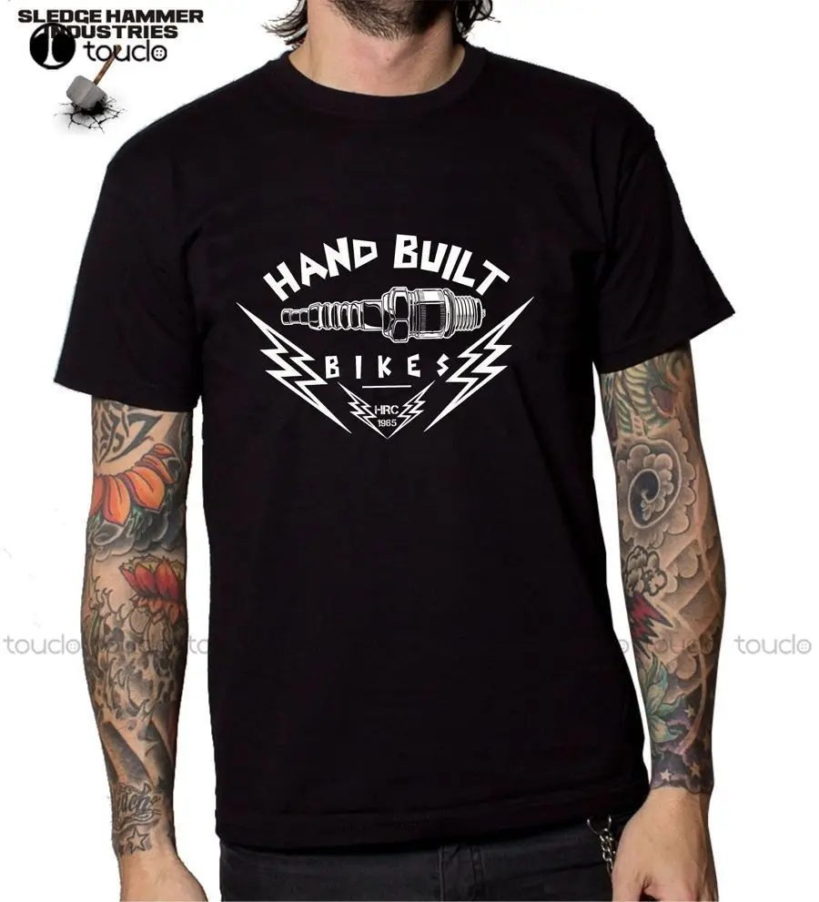 

Летние крутые Забавные футболки с ростом по шкале Роквелла, ручного изготовления мотоциклов, футболка для Кафе Racer, Bobber, Мужская футболка, ле...