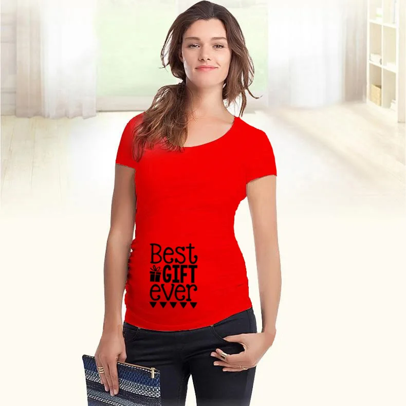 Лучший подарок Ever размера плюс Забавные футболки для беременных Hamile Giyim лидер