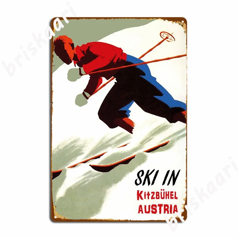 

Настенная роспись Лыжи В Kitzb Bchel из австрийского металла, создание паба, гаража, Настенный декор, оловянные вывески, плакаты