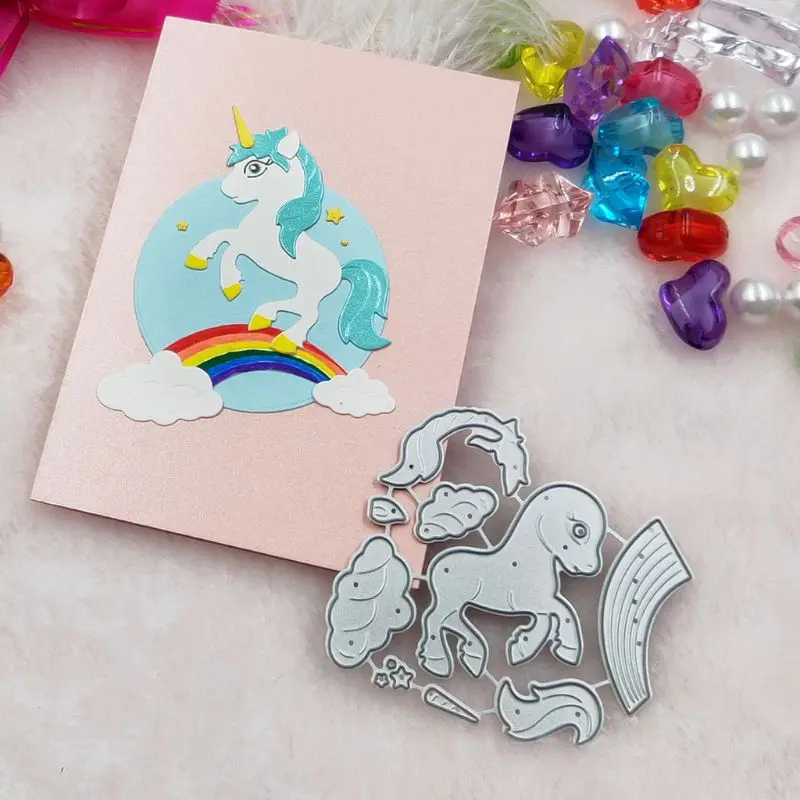&quotЛошадка Радуга&quot металлический Трафаретный вырубной штамп трафарет для