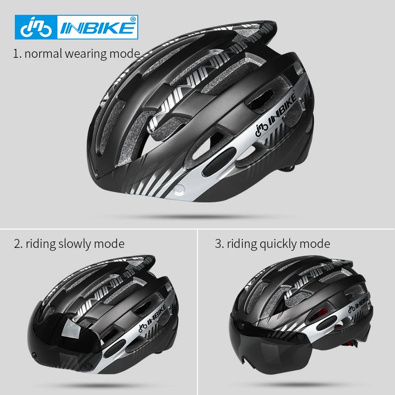 Велосипедный шлем INBIKE с очками ультралегкий для горных велосипедов мужчин и