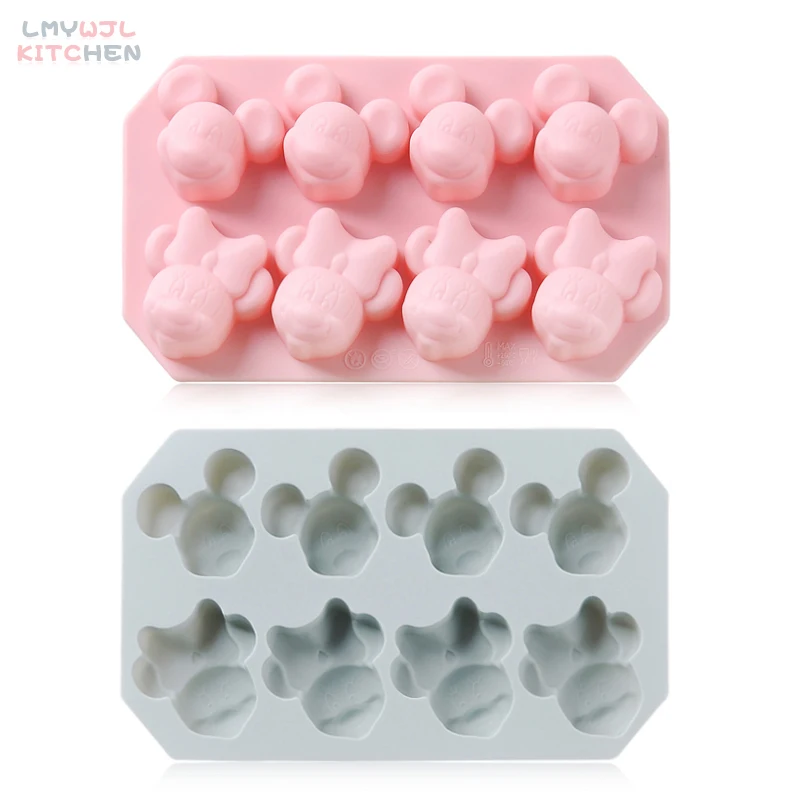 

8-hole cartoon mouse silicone mold non-stick high temperature resistant cake chocolate fudge mold cake decoration accessories