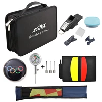whistle olympic soccer referee bag wallet coin cards linesman flags barometer air pressure gauge kit football training equipment