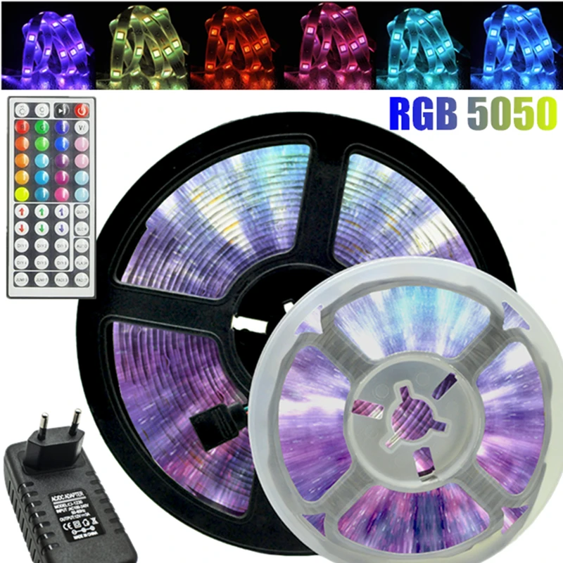 5050 Светодиодный светильник 5 м 10 RGB декоративные светящиеся полосы для вечерние