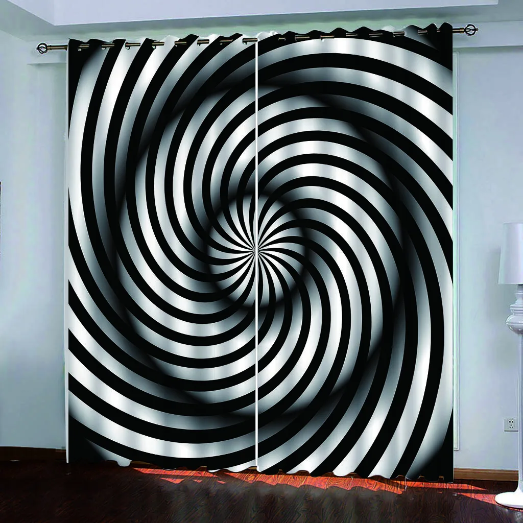 

Занавески в европейском стиле, затемняющие шторы для гостиной, спальни, черно-белые абстрактные занавески s