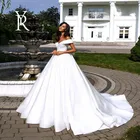 Женское свадебное платье без рукавов, элегантное матовое атласное платье А-силуэта с V-образным вырезом и драпировкой на пуговицах, индивидуальный пошив