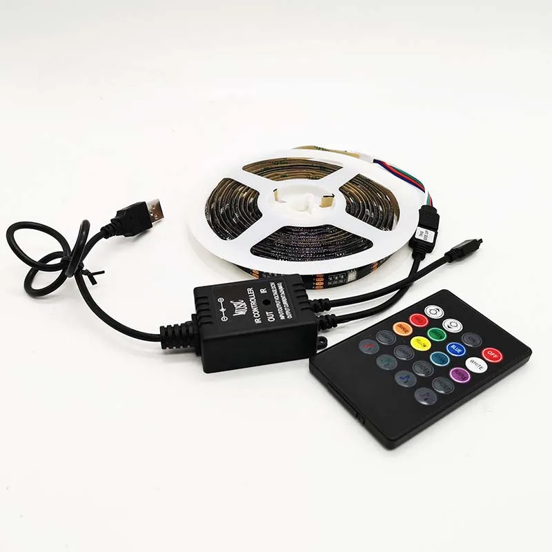 ZUCZUG USB музыкальный Датчик ТВ фон Светодиодная лента 5V5050 7,5 Вт RGB умный зондирующий светодиодный светильник полоса 1 м домашний декор комнаты Светодиодная лента