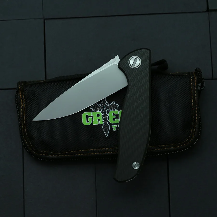 Складной нож Green Thorn Hati 95 С флиппером лезвие D2 титановое CF 3d-ручка уличный