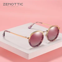 zenottic titanium acetate frame sunglasses for women vintage round anti reflective lens polarized uv400 driving sun glasses