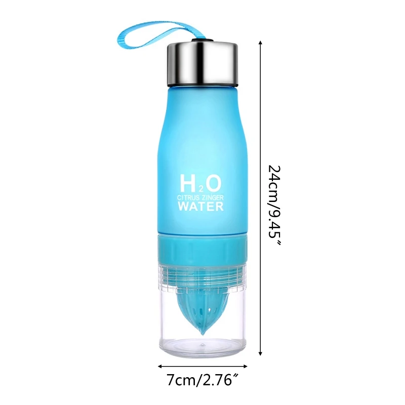 

New 650ml Water Bottle Plastic Fruit Infusion Bottle Infuser Drink Outdoor Sports Juice lemon Portable Kettle