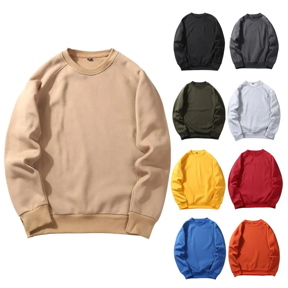 

Unisex couples solid color fashion casual pullover sweatshirt Winter new high-quality plus velvet sweatshirt men S-XXL Euro size