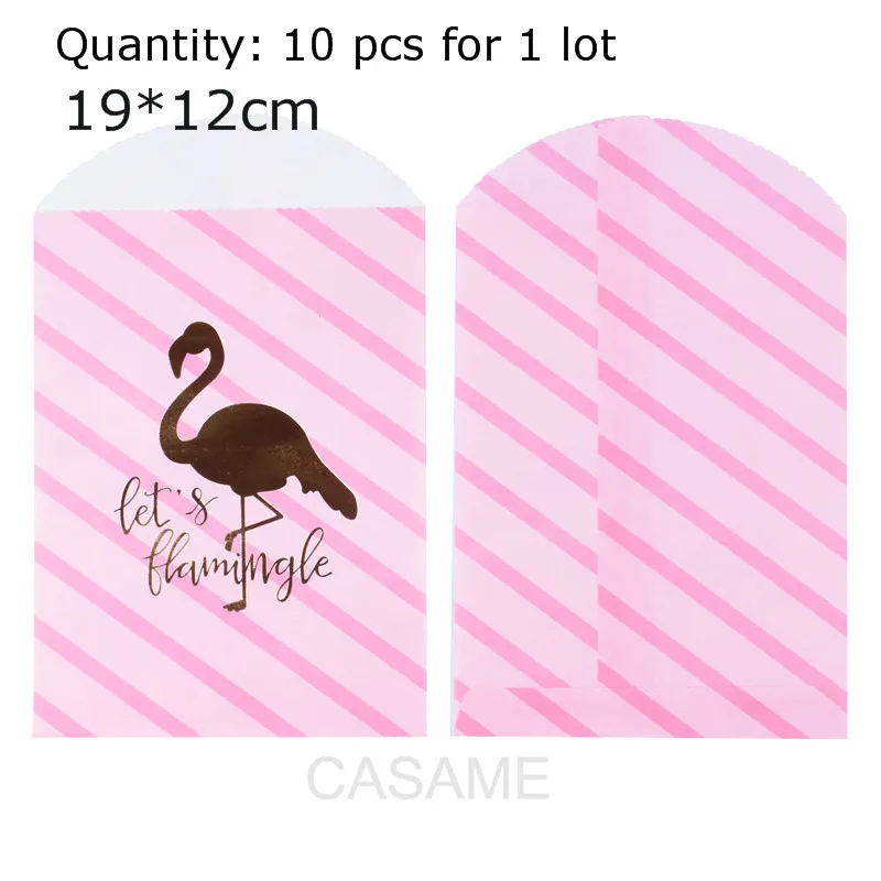 Flamingo 10pcs Свадебный подарок для гостей пакет сумки печенья пакет подарки на праздник Декор упаковочные бумажные пакеты - Цвет: Flamingo 10pcs