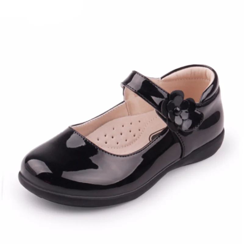 

Girls' Leather Shoes Princess Autumn New Black Student Performance Non-slip Children Shining Flats