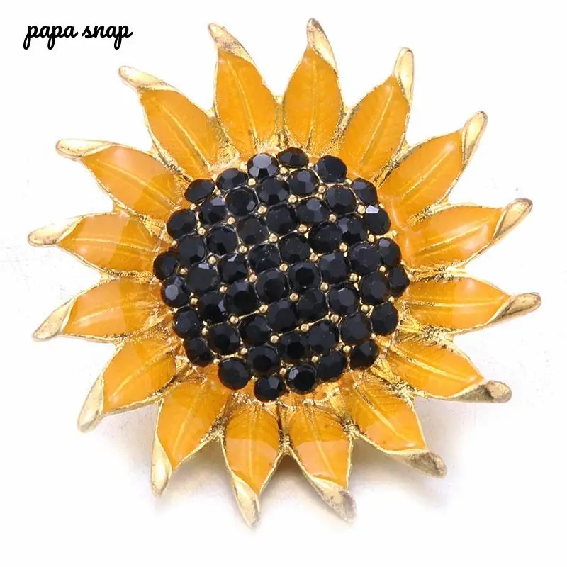 Ювелирные изделия с большой хрустальный Подсолнух металлические кнопки