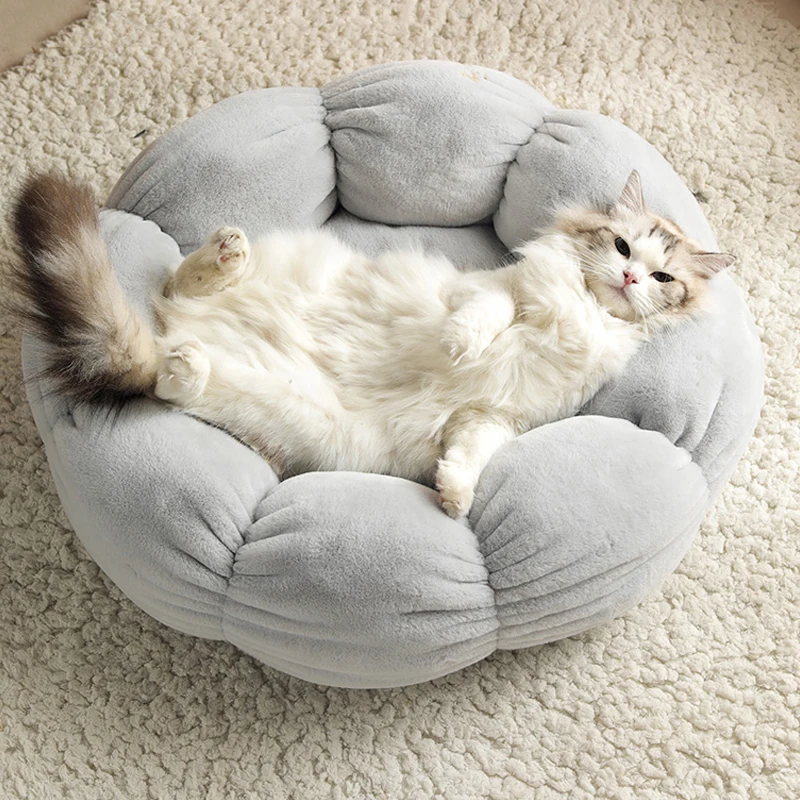 

Flower Shaped Cat Bed Super Soft Dog Bed Pet Kennel Round Sleeping Bag Lounger Cat House Winter Warm Sofa Basket for Puppies