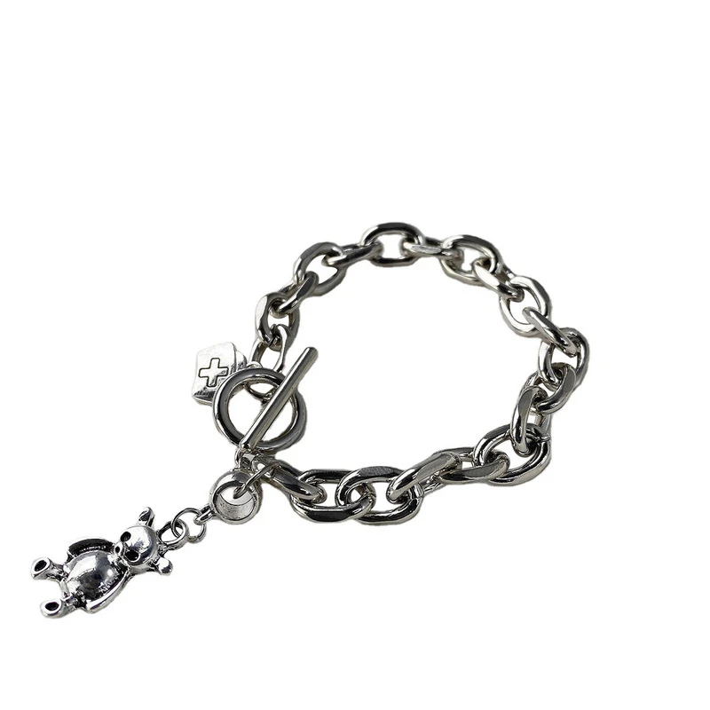 

POTCET Unisex Nurse Hat Little bear Bracelet Geometric Hip Hop Personality Party Travel Memorial Jewelry